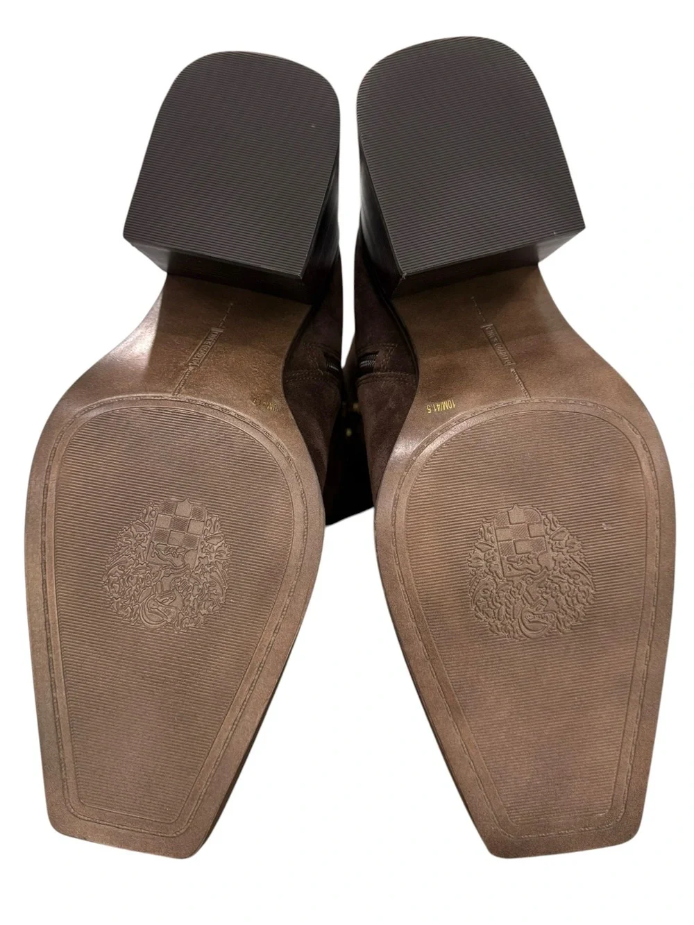 NWOB Vince Camuto Sangeti Knee High Suede Boots Brown Block Heel Size 10